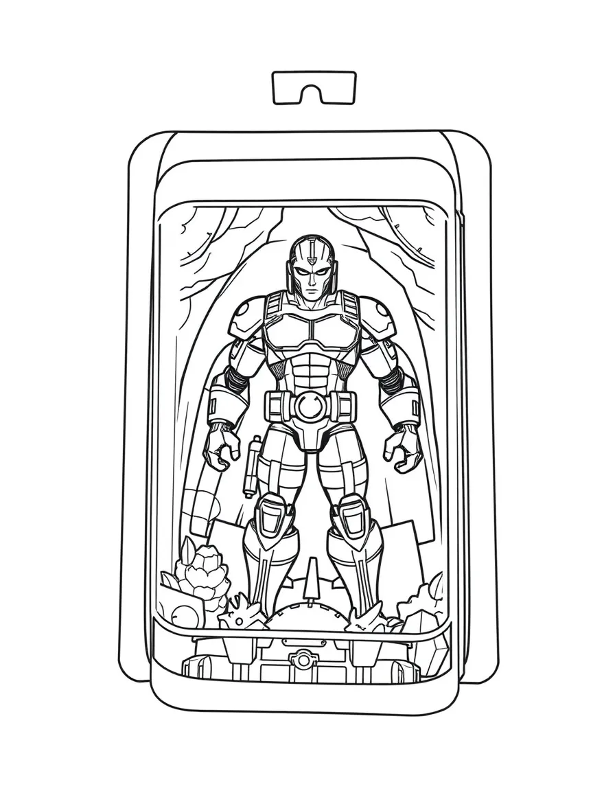An action figure inside its display packaging