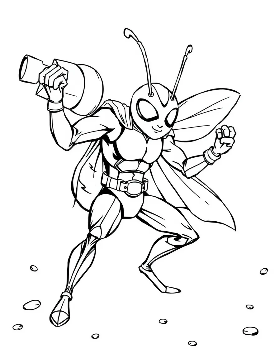 A hero with ant powers lifting something many times their size