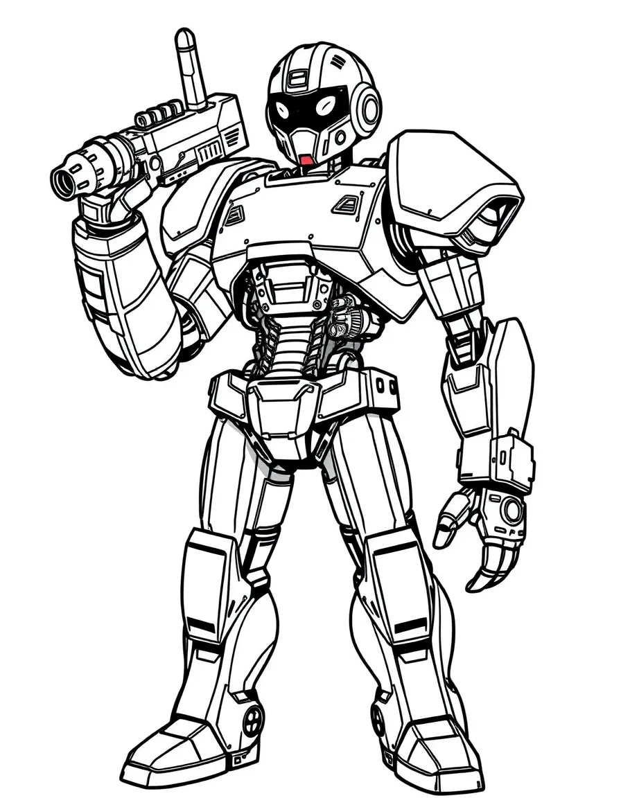 A robot hero with exposed mechanical parts
