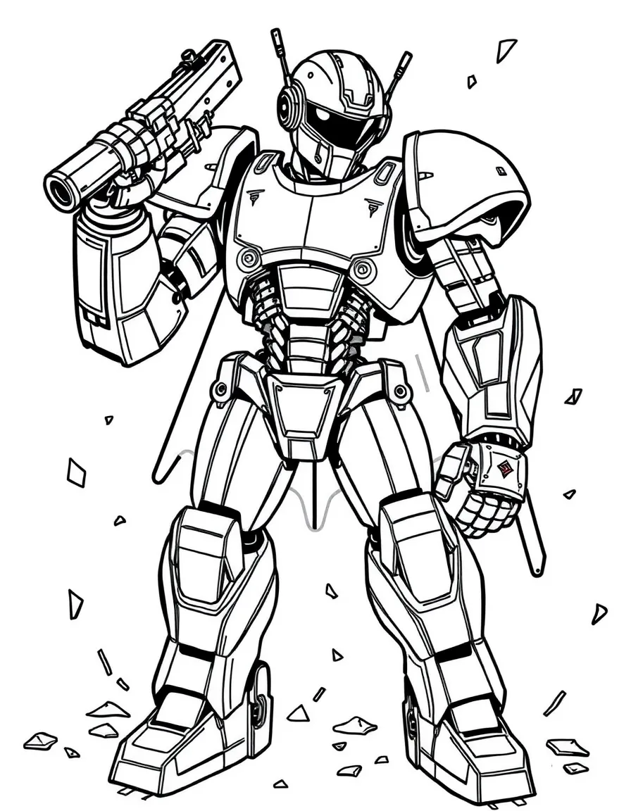 A robot hero repairing its own damage