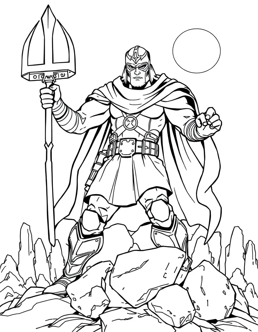A hero controlling earth and stone formations