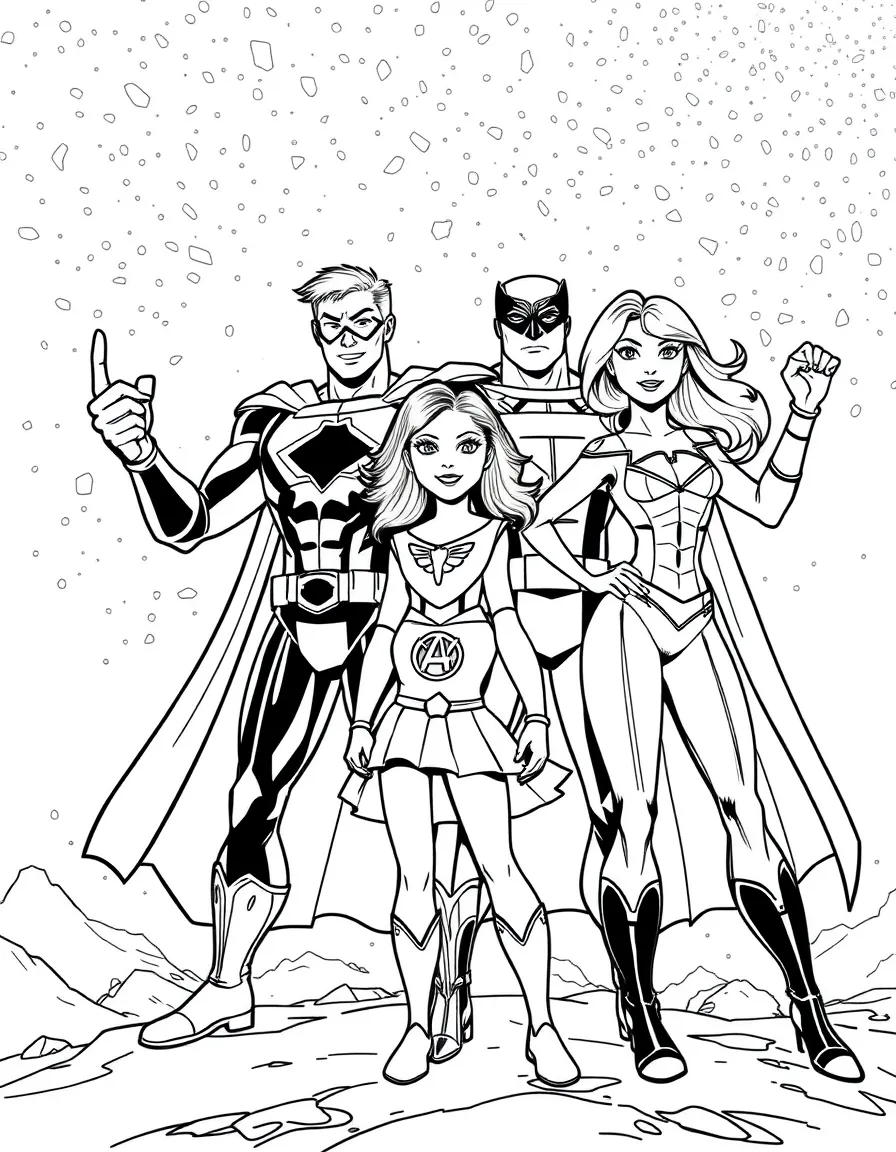 A family of heroes each with complementary powers