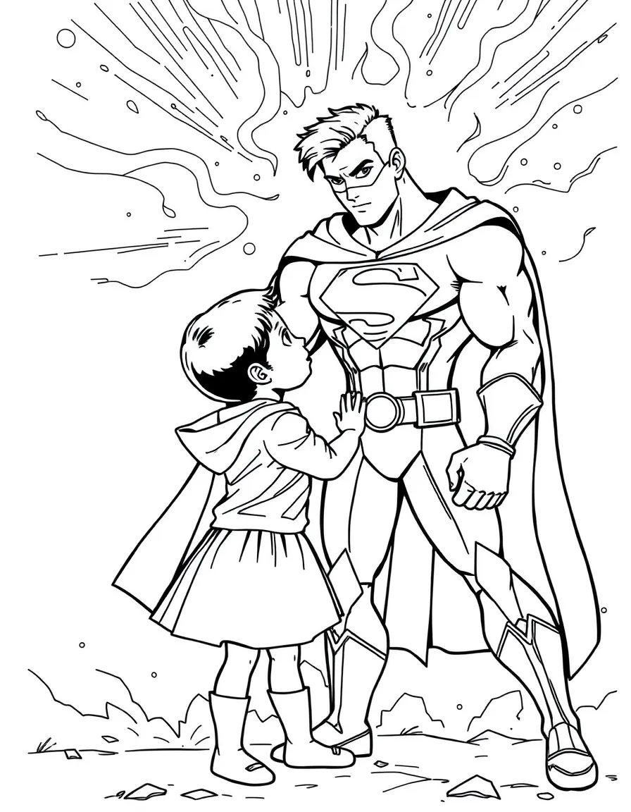 A hero teaching their child to use emerging powers