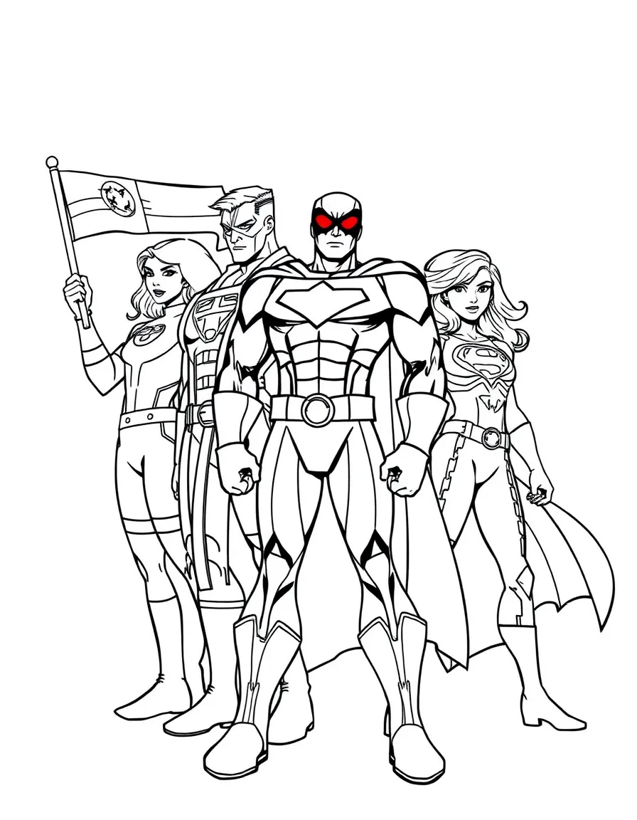 A team of heroes representing different countries