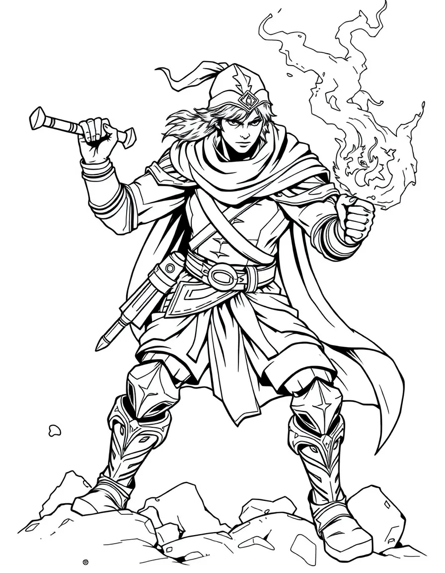 A hero wielding an ancient magical weapon