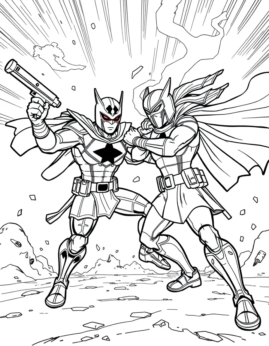 A training competition between rival hero teams