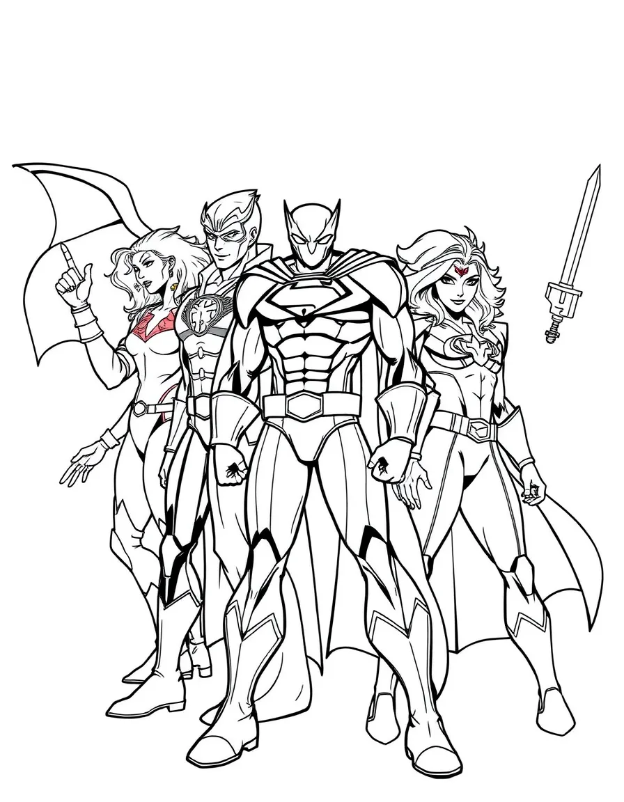 A team of variant heroes from different realities