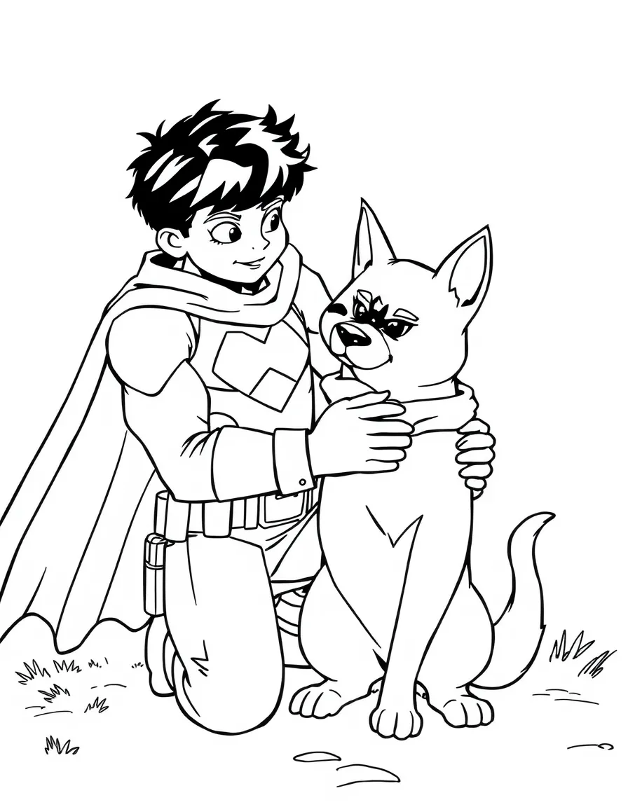 A hero rescuing and then adopting a super-powered animal