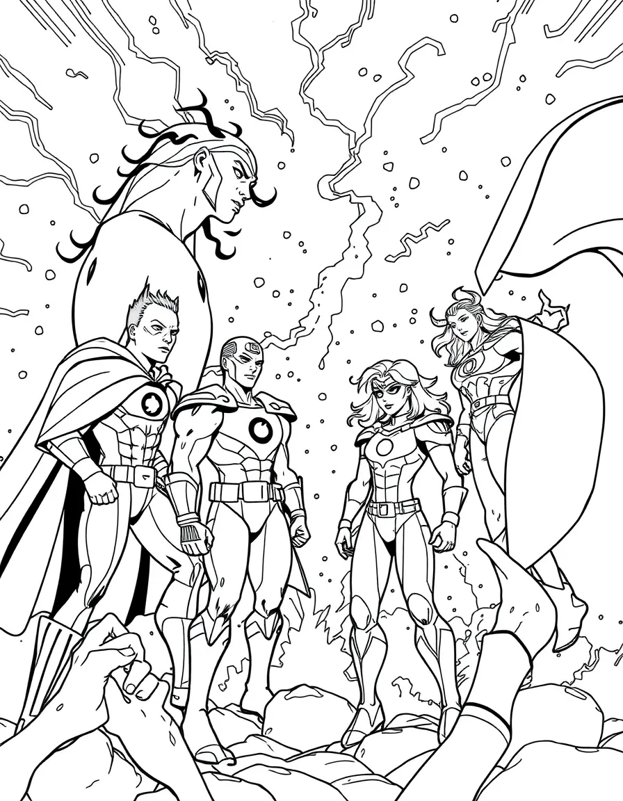 Heroes from different universes meeting for the first time