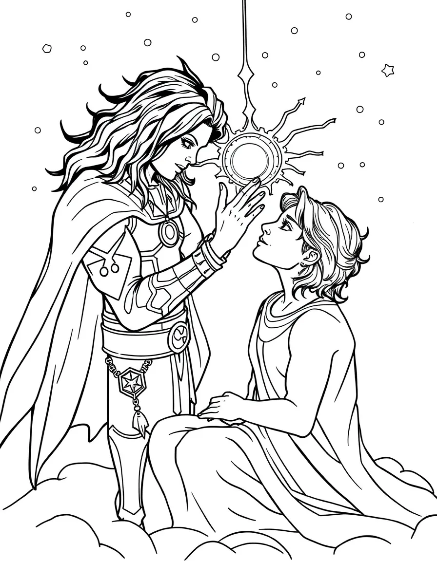 A psychic hero helping another heal from mental trauma