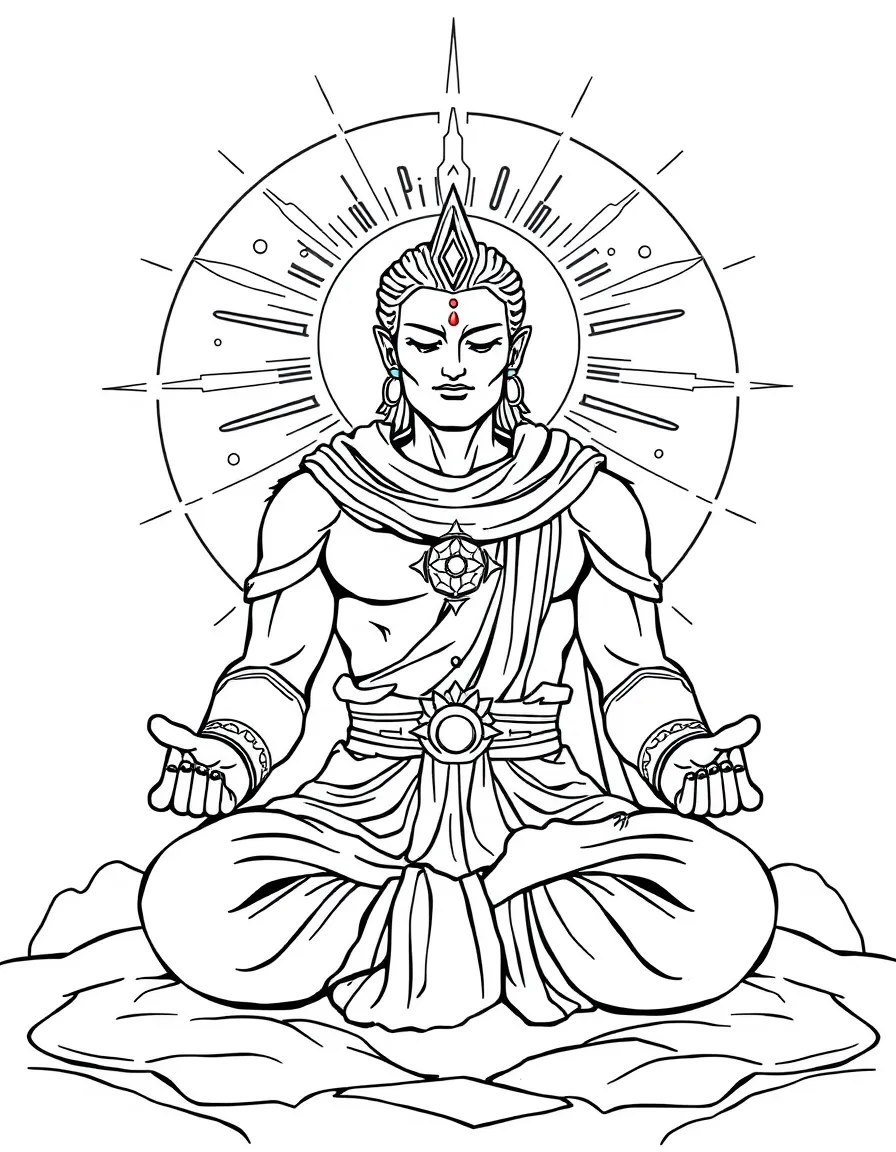 A hero meditating to restore depleted energy