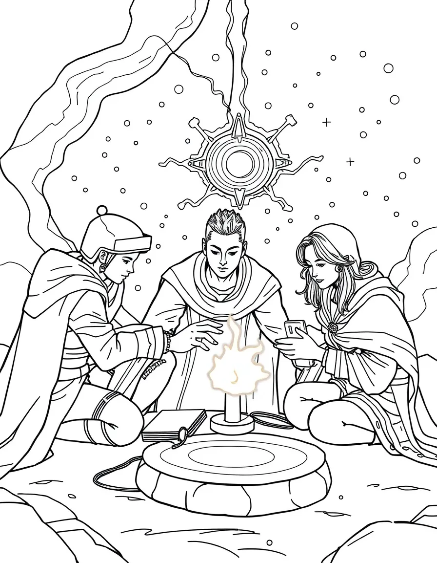 A hero's support team developing new healing technology