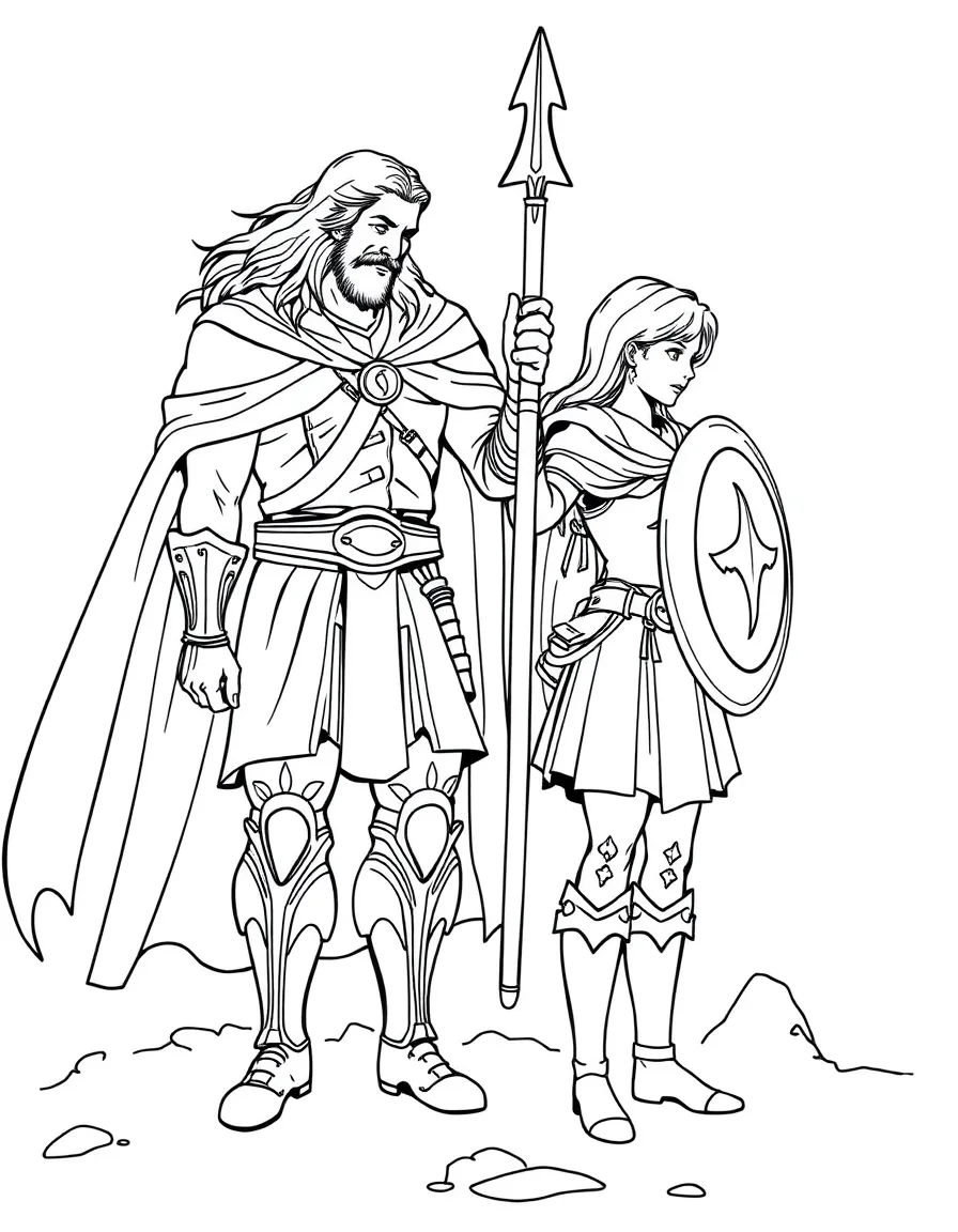 A hero passing their mantle to a chosen successor