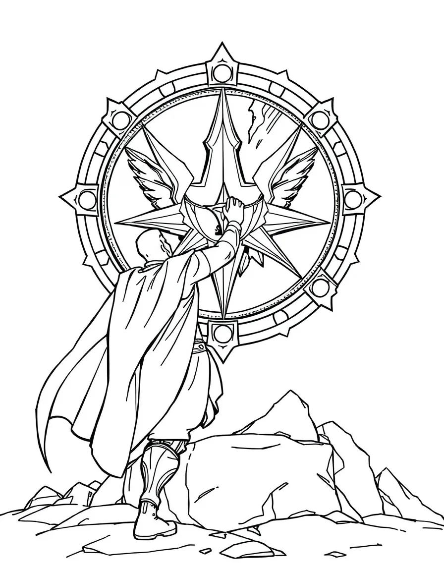 A hero restoring a damaged symbol of their legacy