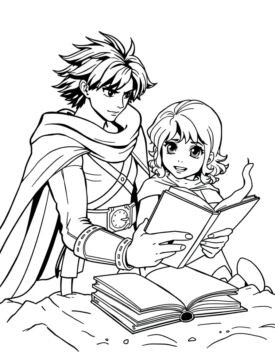 A hero learning secret techniques from their predecessor's journal