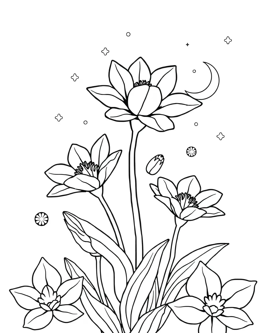 Magical flowers that glow at night and close their petals during the day