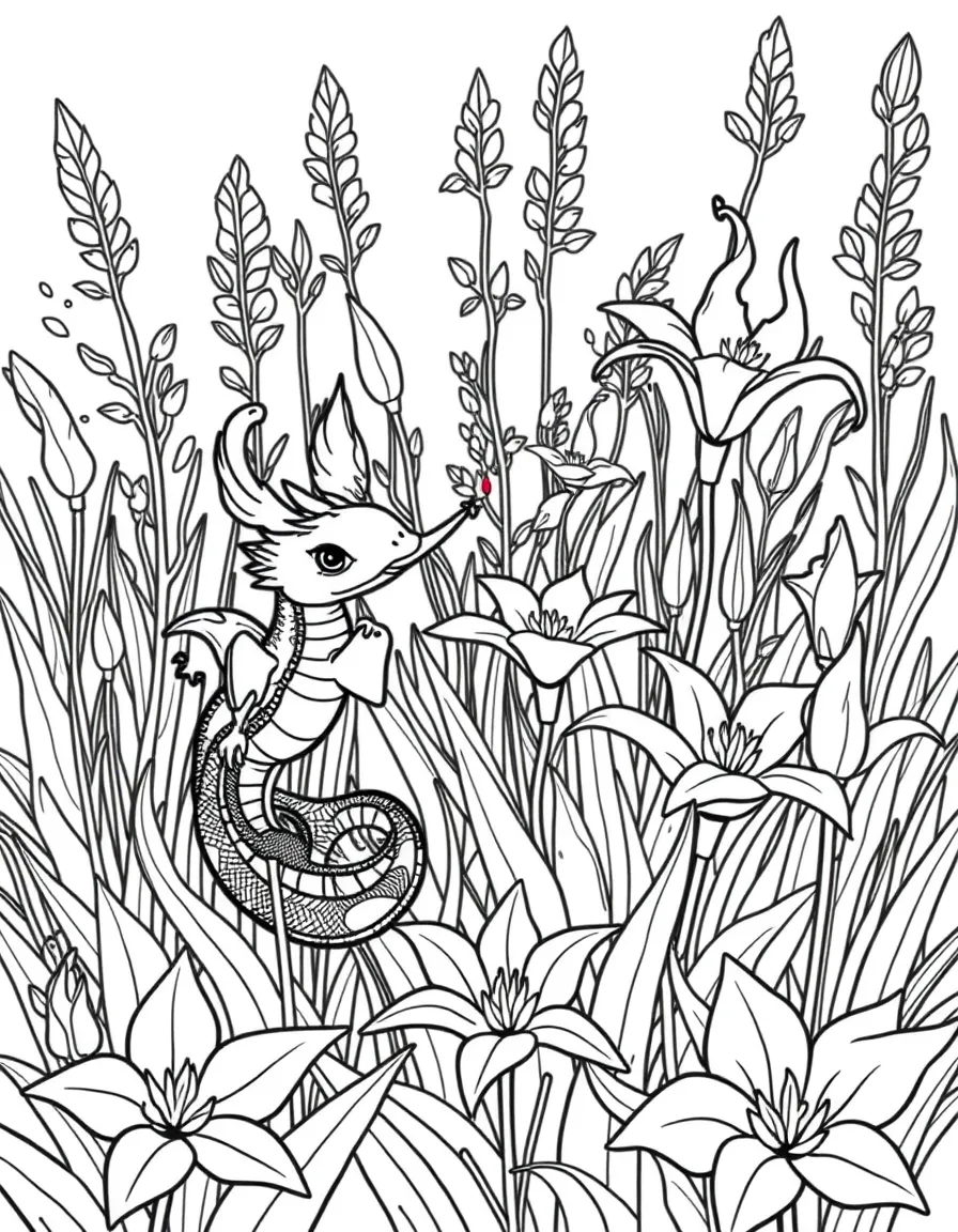 A patch of playful snapdragons that actually snap and dragon lilies that breathe small flames