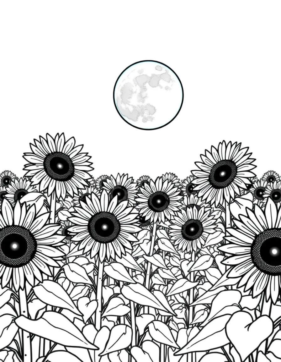 A field of sunflowers that actually follow the moon instead of the sun