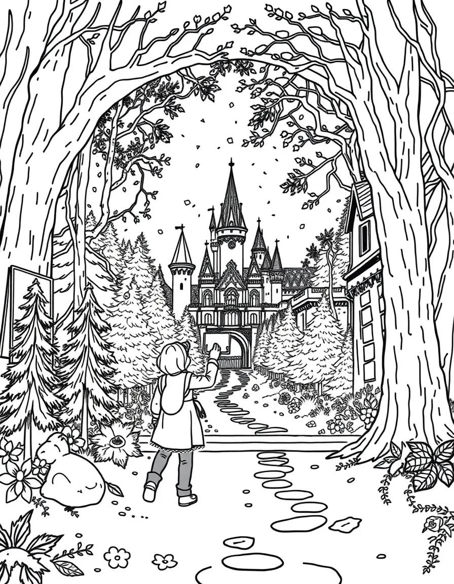 Artists capturing moving scenes in enchanted paintings that hang in castle and forest galleries