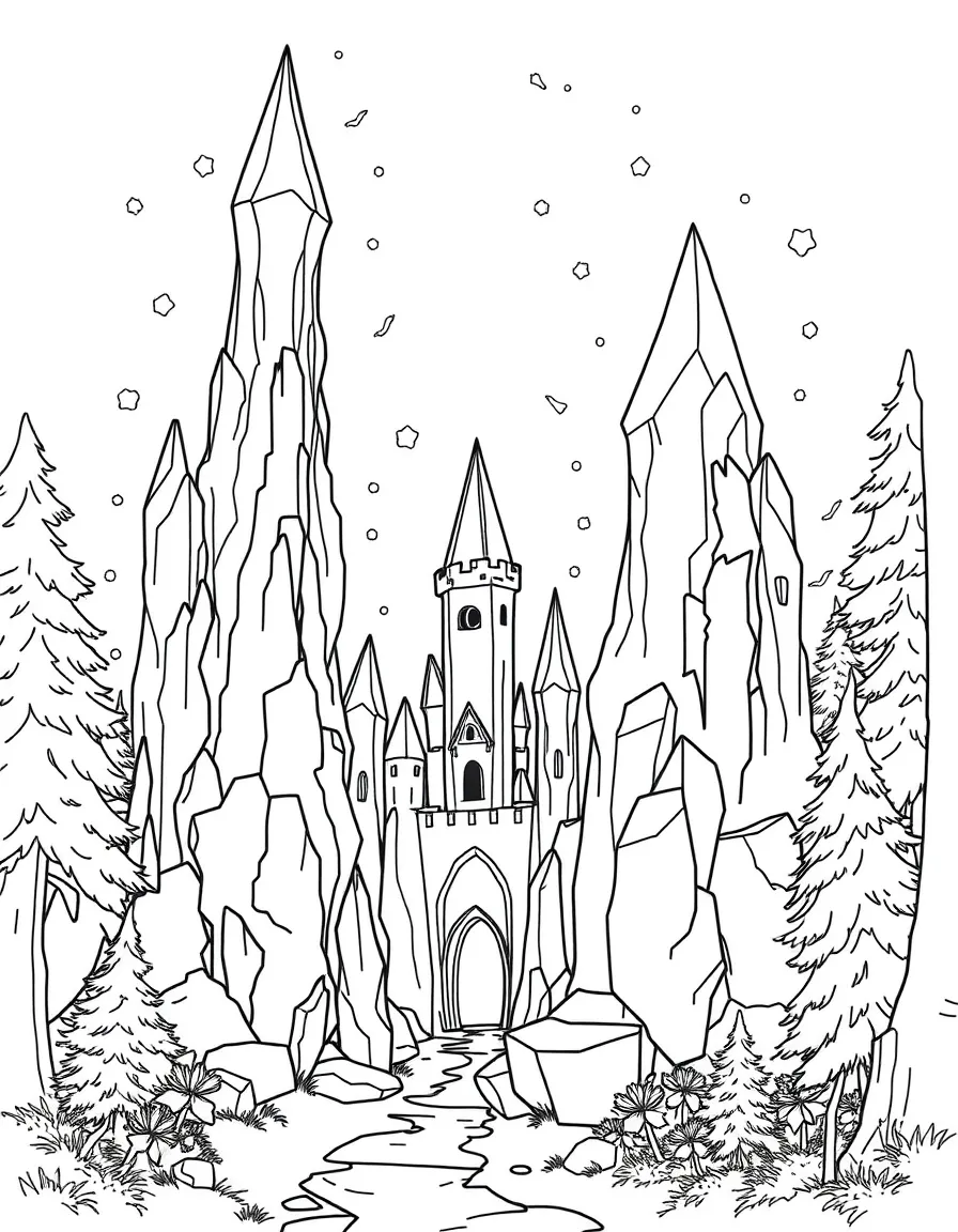 Crystal formations that grow according to the emotions of nearby castle and forest inhabitants