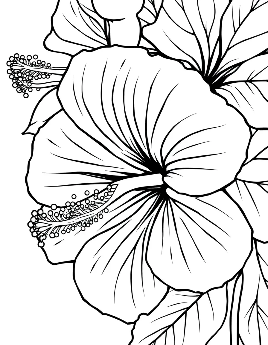 A close-up of hibiscus flowers with detailed stamens