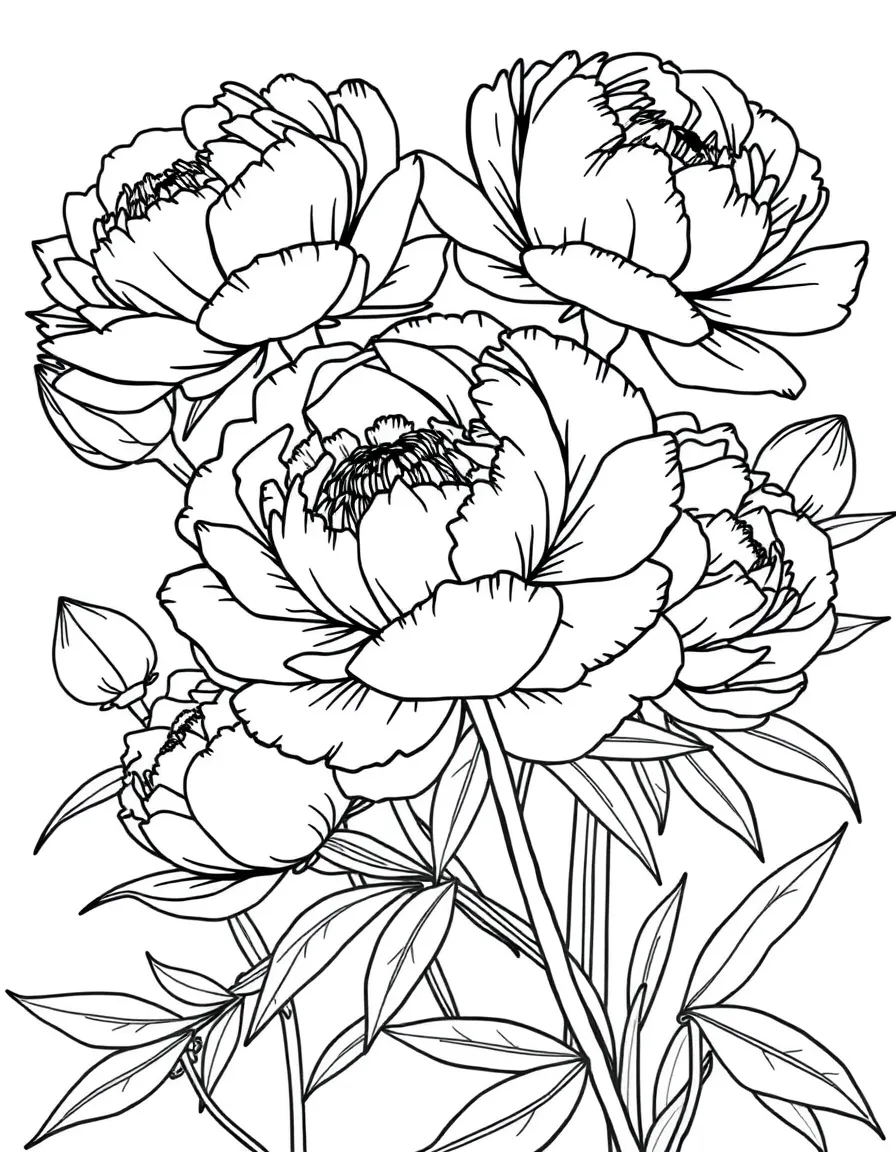 Peonies in various stages of blooming