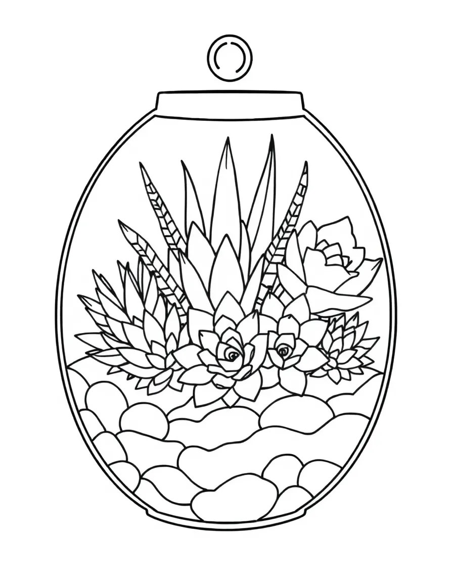 An arrangement of succulents in a terrarium