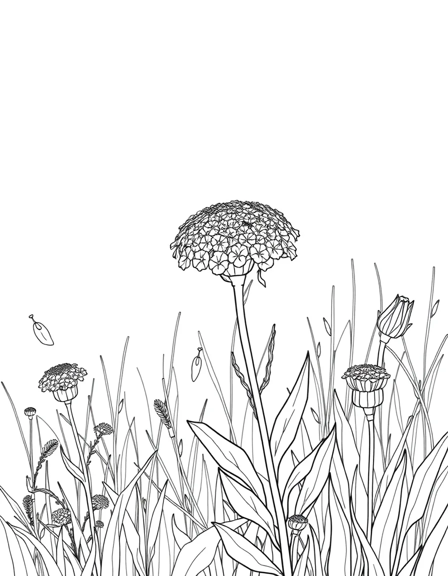 Queen Anne's lace in a meadow scene