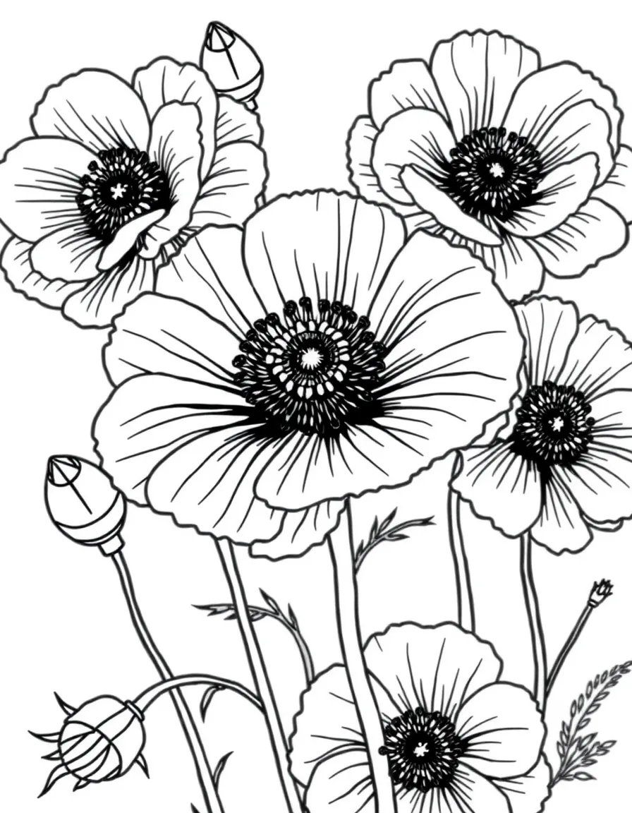 Anemones with their dark centers and delicate petals