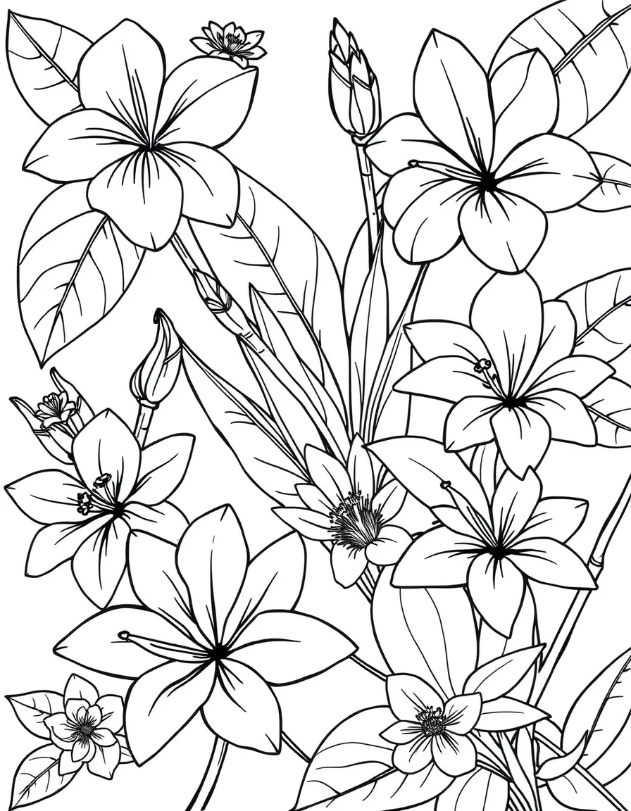 A collection of exotic tropical flowers