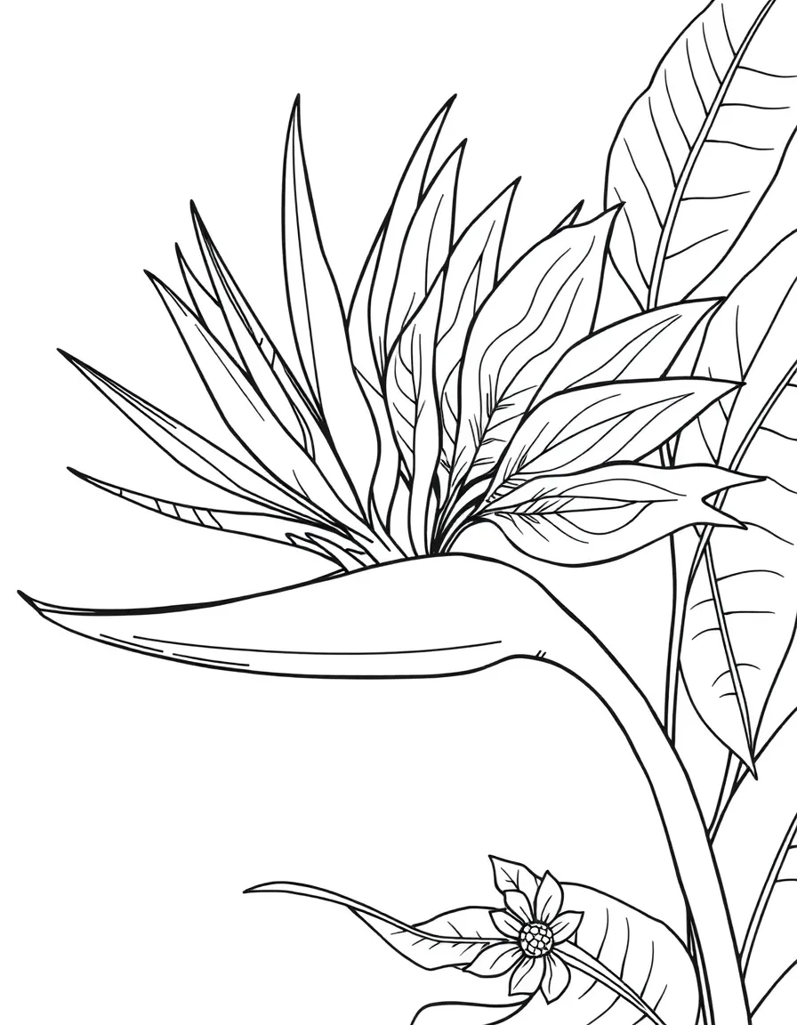 Detailed patterns on bird of paradise flowers