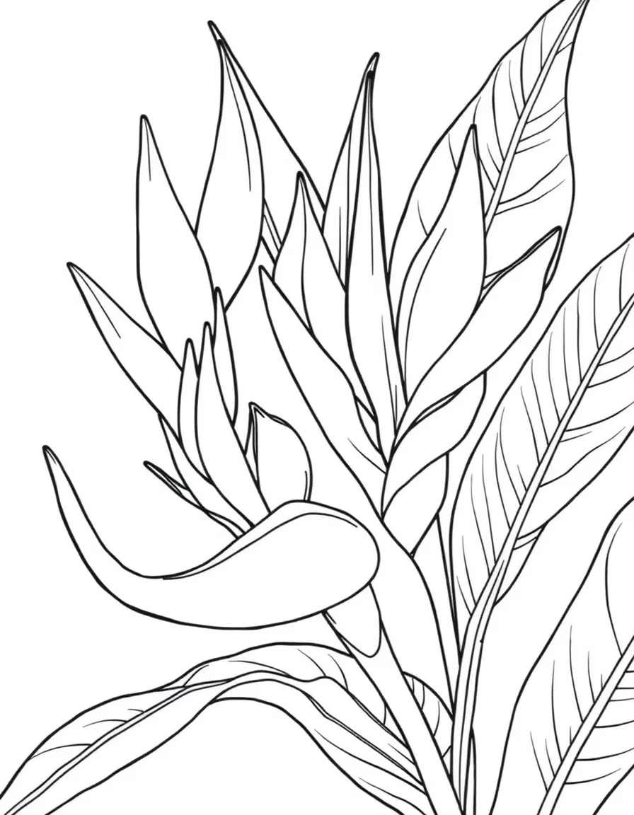 Detailed heliconia flowers with their vivid bracts