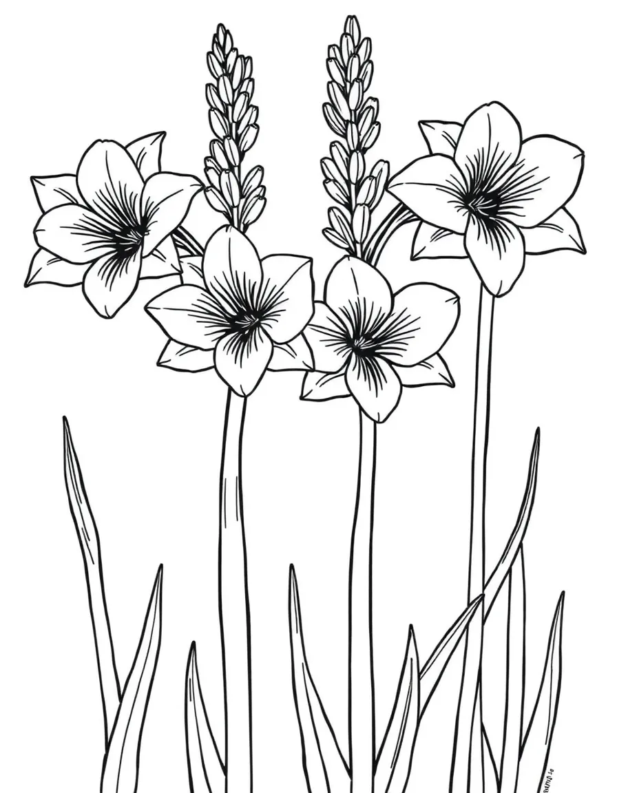 Amaryllis blooms on tall stalks