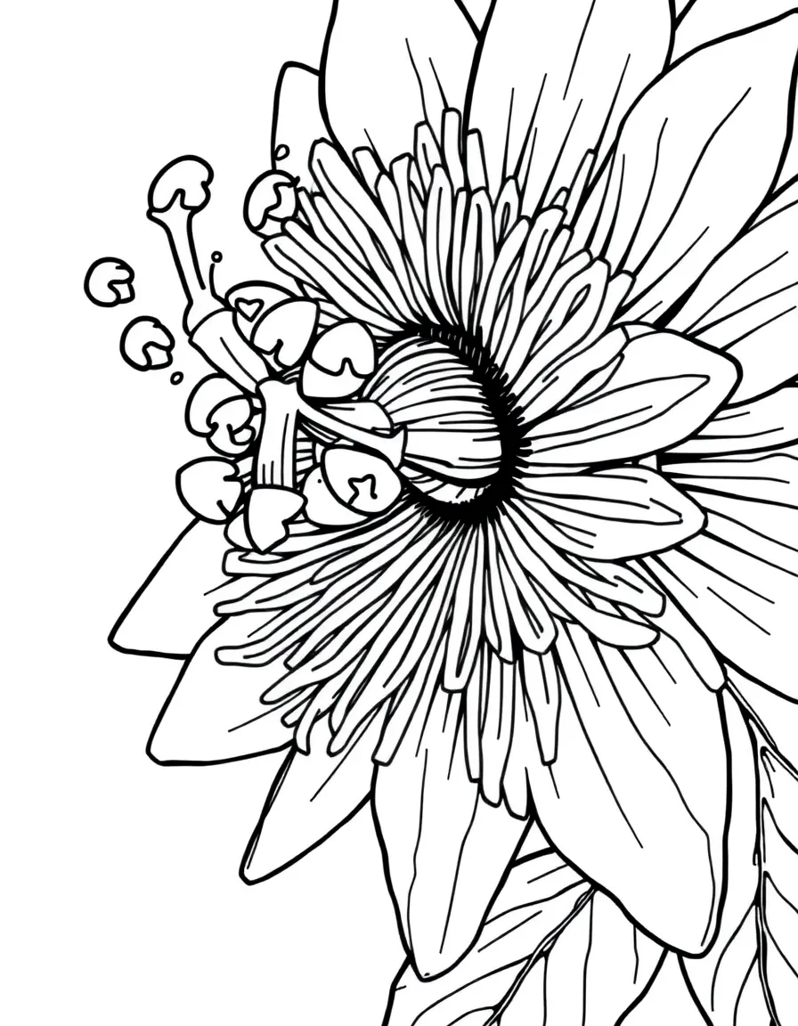A close-up of passion flower's intricate parts