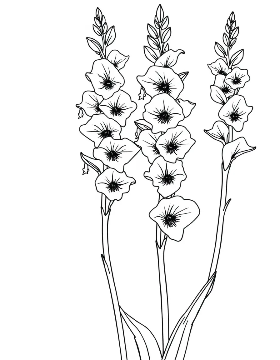 Freesia stems with multiple blooms