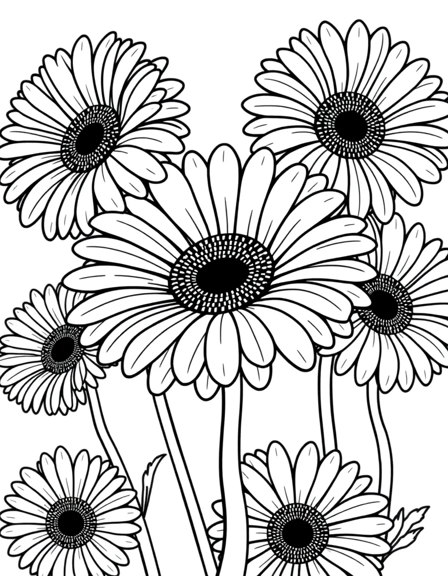 Gerbera daisies with their perfect circular blooms