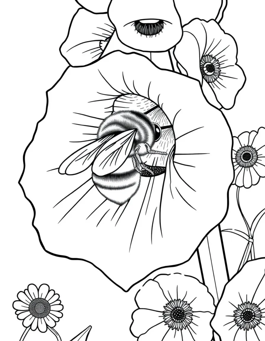 A bee's view inside a foxglove flower