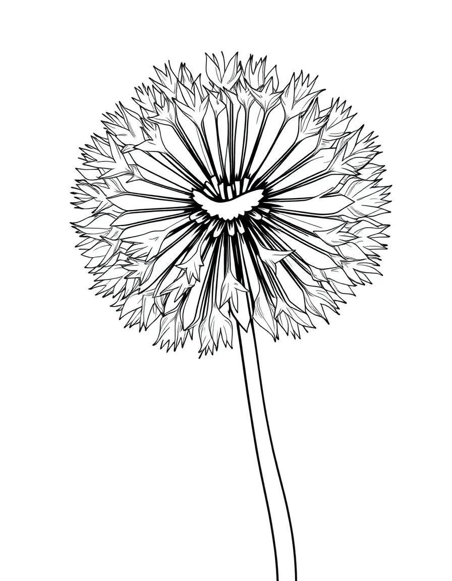 A close-up of a dandelion gone to seed