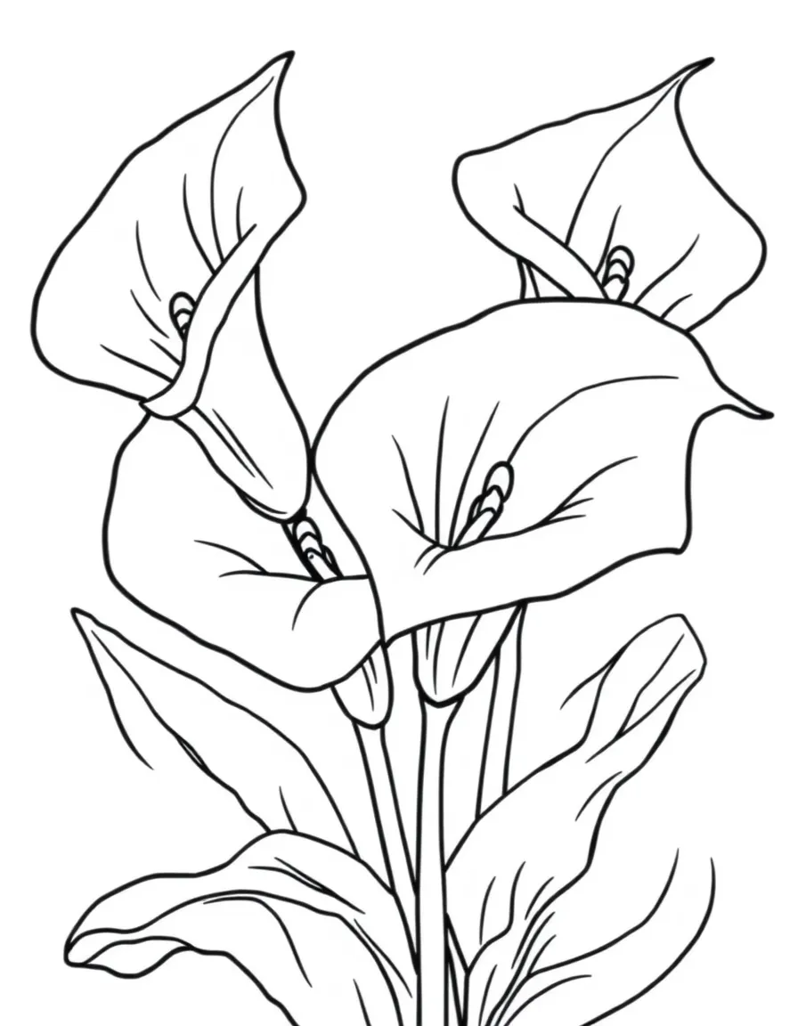 Calla lilies with their elegant curved forms