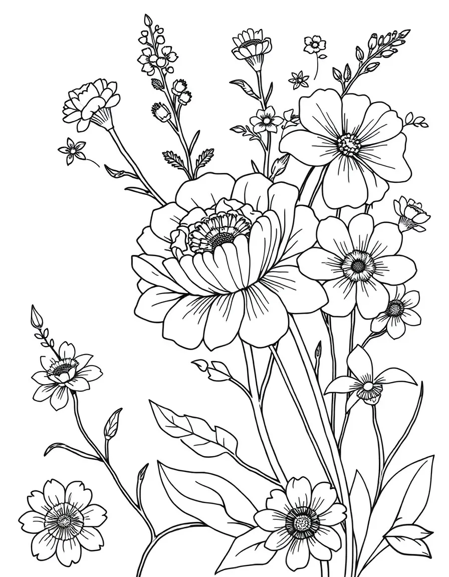 A Victorian-style language of flowers illustration