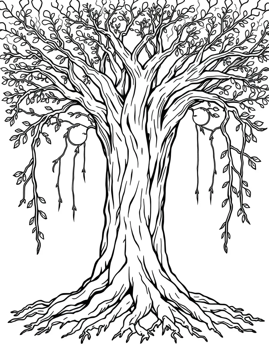 A detailed illustration of tree root systems