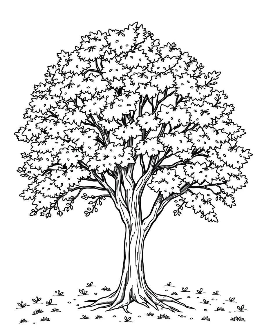 A seasonal progression of a single tree