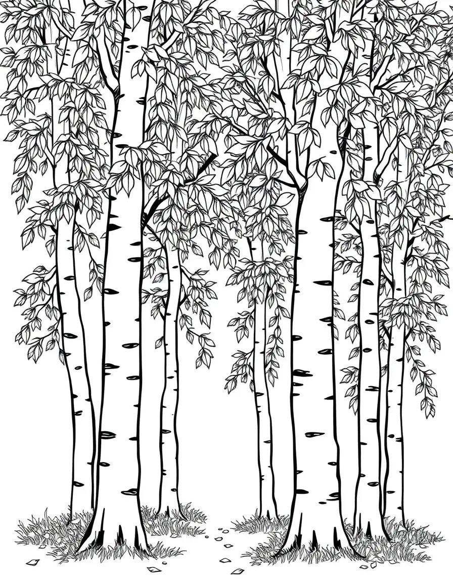 Aspen trees with their white bark and trembling leaves