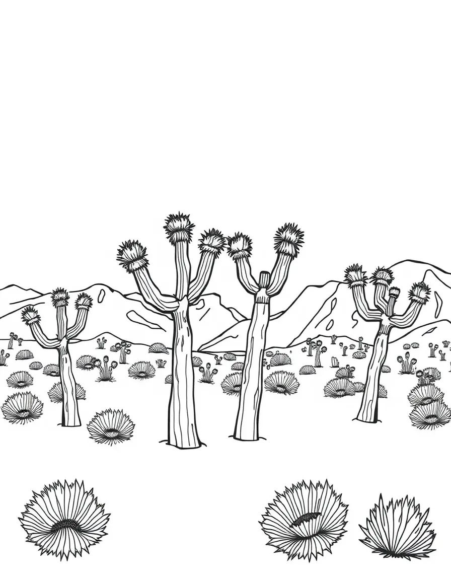 Joshua trees in a desert landscape