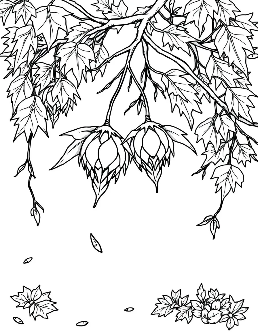 Winged seed pods (maple keys) falling from trees