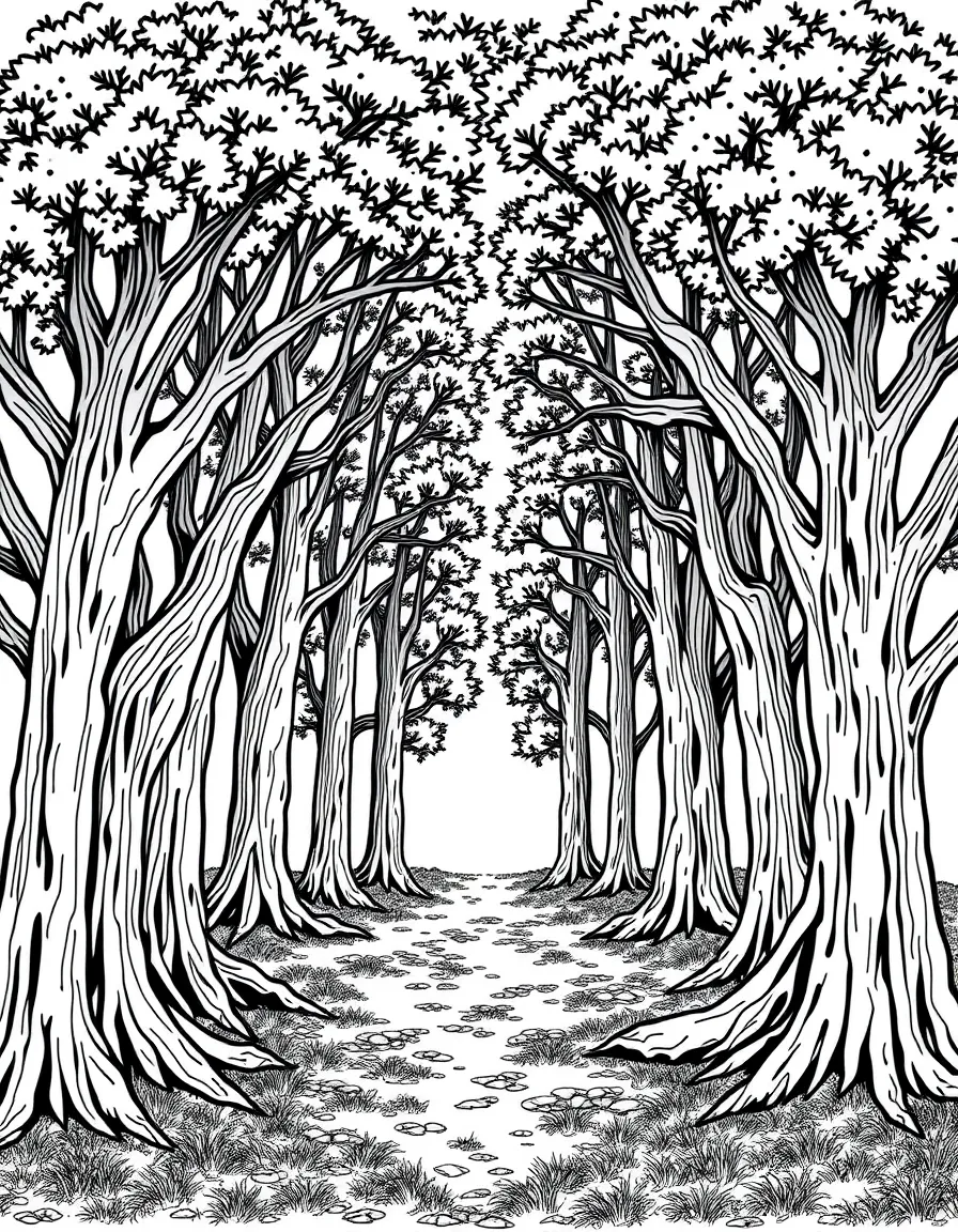 A circle of trees creating a sacred grove