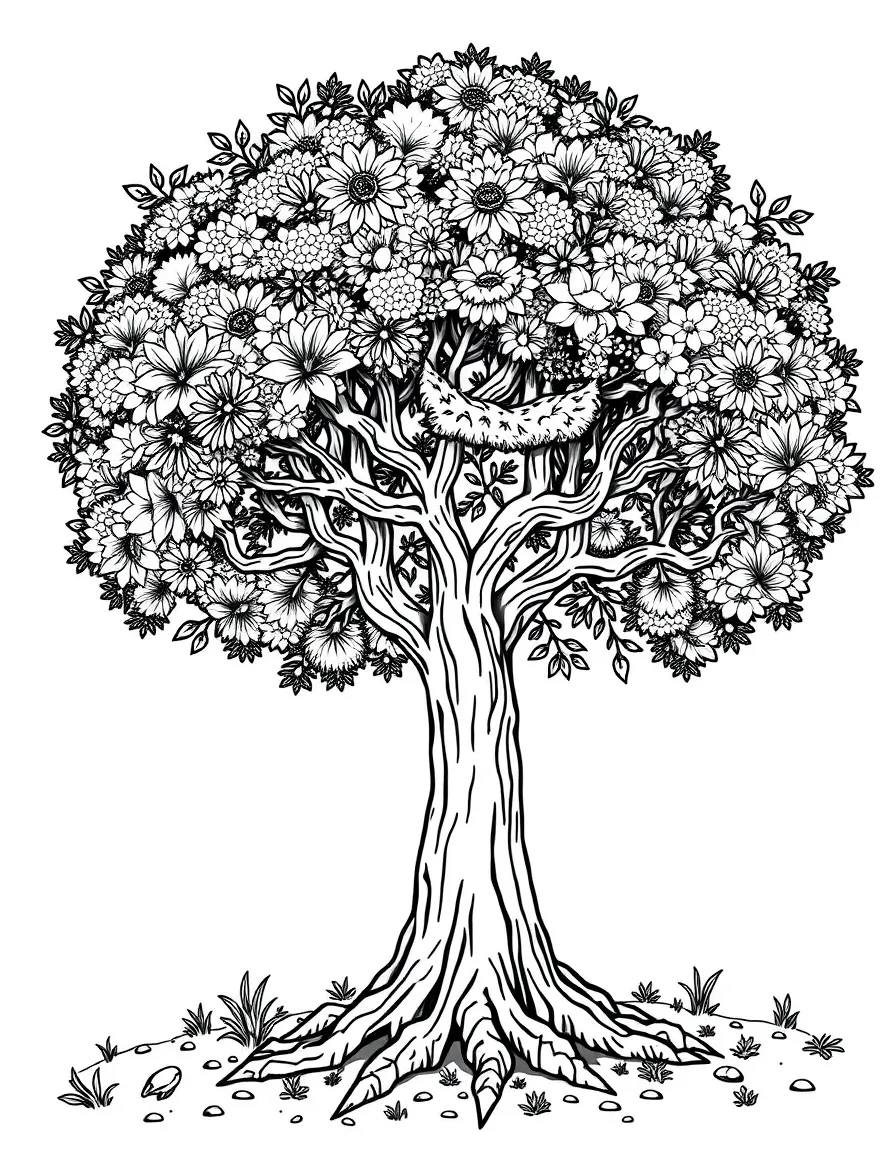 A detailed illustration of how a tree grows