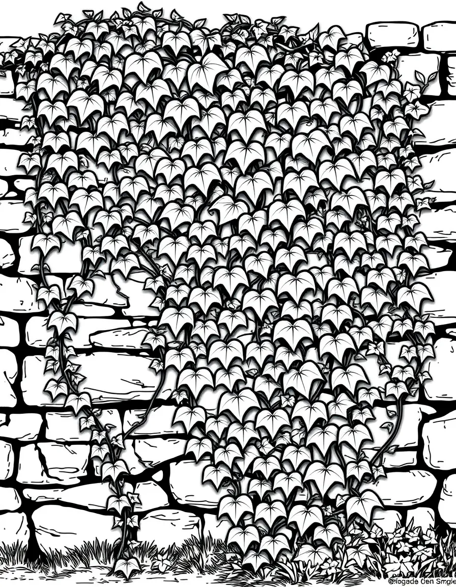 Ivy climbing up an old stone wall
