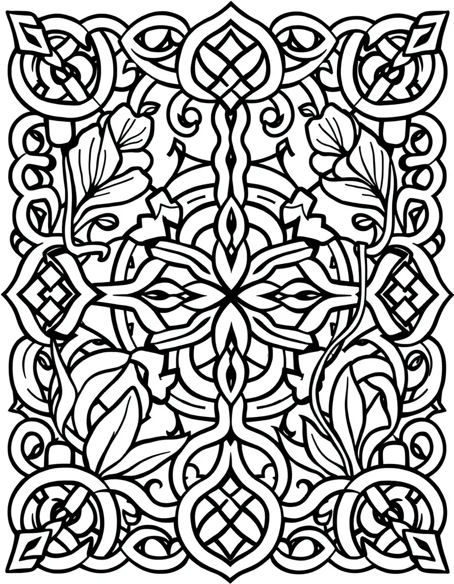 A medieval knot garden with geometric patterns