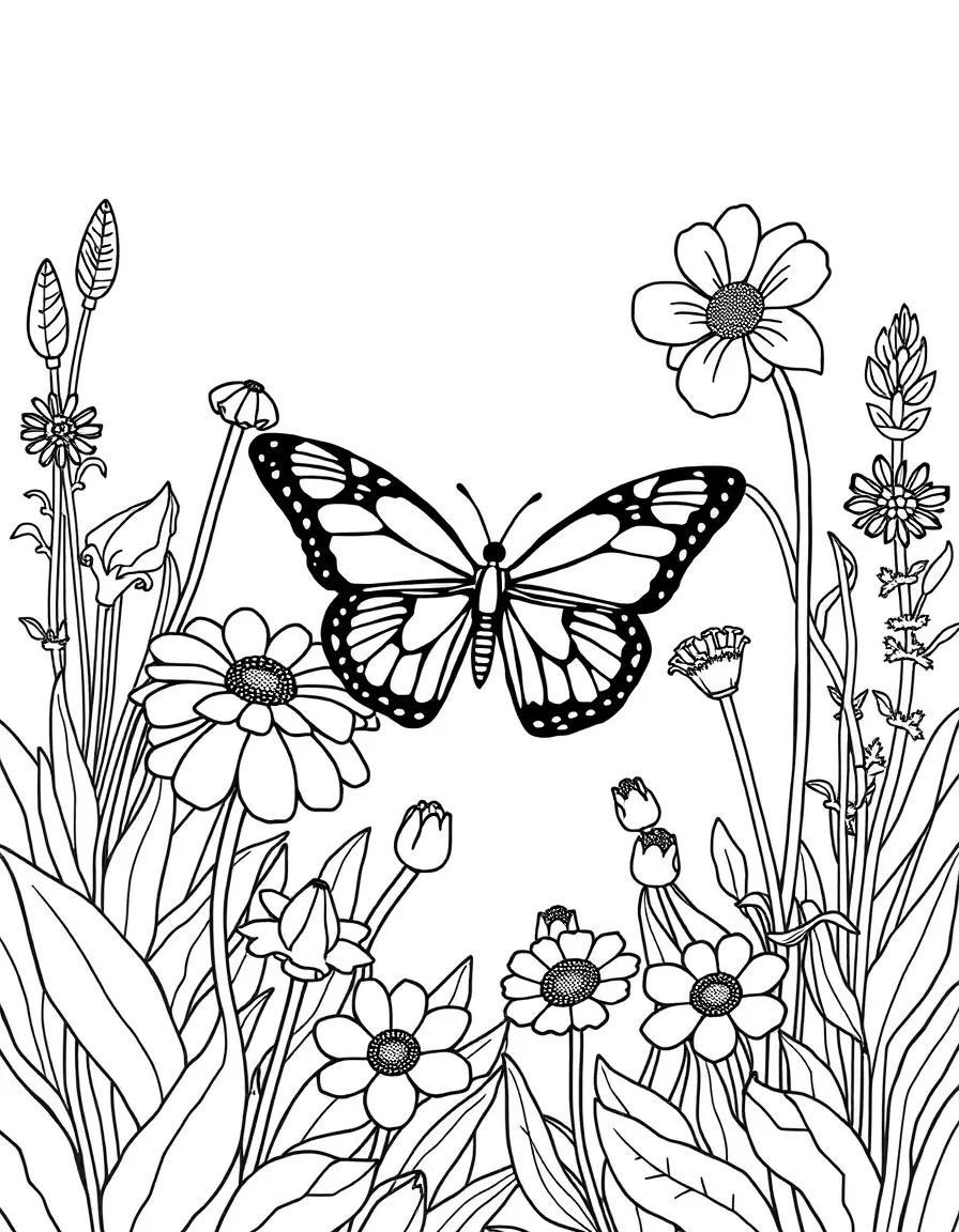 A butterfly garden with host and nectar plants